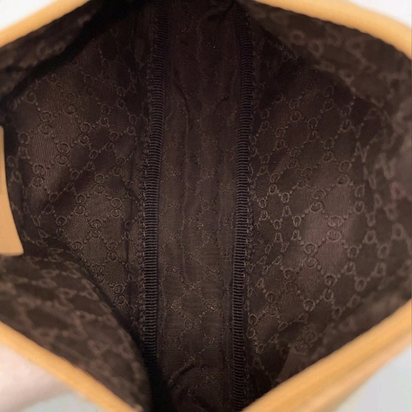 Flash Sale Auth Gucci GG Plate Canvas Leather Beige WhiteMini Pouch BAG - Picture 12 of 16